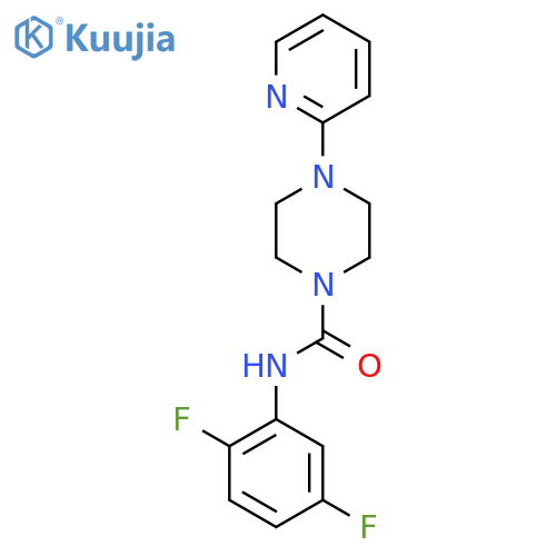 ((2,5-Difluorophenyl)amino)(4-(2-pyridyl)piperazinyl)methane-1-one structure