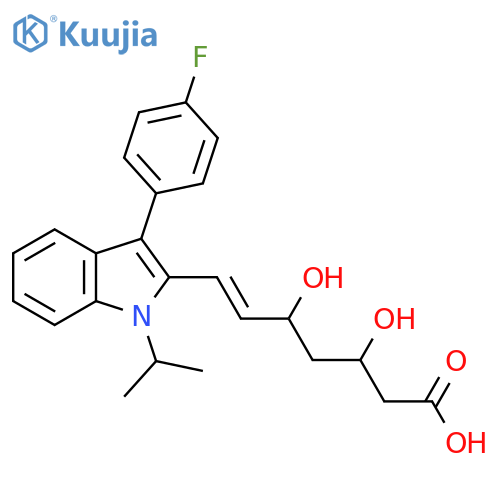 7-3-(4-fluorophenyl)-1-(propan-2-yl)-1H-indol-2-yl-3,5-dihydroxyhept-6-enoic acid structure