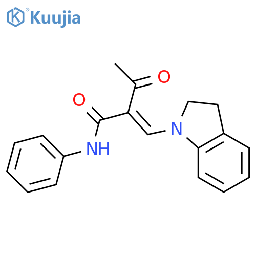 (2E)-2-[(2,3-dihydro-1H-indol-1-yl)methylidene]-3-oxo-N-phenylbutanamide structure