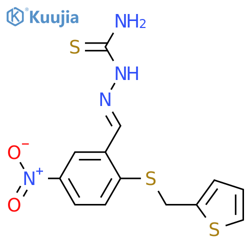 [(E)-[5-nitro-2-(thiophen-2-ylmethylsulfanyl)phenyl]methylideneamino]thiourea structure