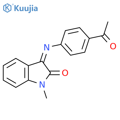 3-((4-Acetylphenyl)azamethylene)-1-methylindolin-2-one structure