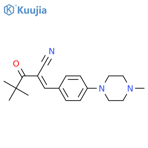 (2E)-4,4-dimethyl-2-[[4-(4-methylpiperazin-1-yl)phenyl]methylidene]-3-oxopentanenitrile structure