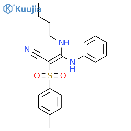 2-Propenenitrile, 3-(butylamino)-2-[(4-methylphenyl)sulfonyl]-3-(phenylamino)- structure