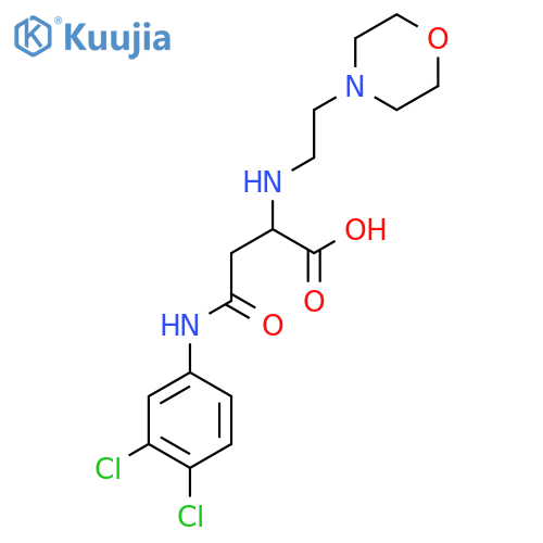 3-[(3,4-dichlorophenyl)carbamoyl]-2-{[2-(morpholin-4-yl)ethyl]amino}propanoic acid structure