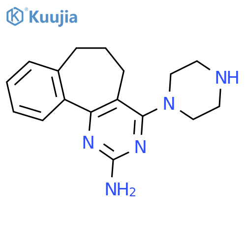 (4-(Piperazin-1-yl)-6,7-dihydro-5H-benzo(6,7)cyclohepta(1,2-d)pyrimidin-2-yl)amine structure