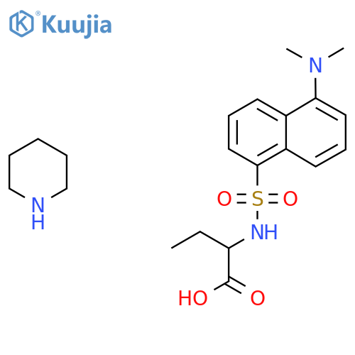 2-[[5-(Dimethylamino)naphthalen-1-yl]sulfonylamino]butanoic acid;piperidine structure