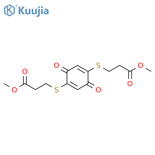 Methyl 3-({4-[(3-methoxy-3-oxopropyl)sulfanyl]-3,6-dioxocyclohexa-1,4-dien-1-yl}sulfanyl)propanoate structure