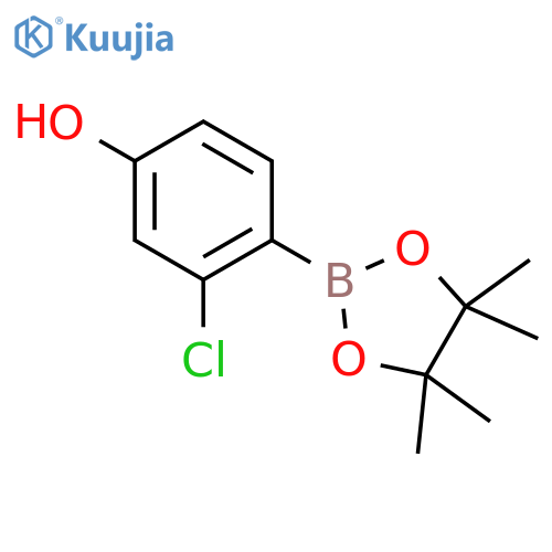 3-chloro-4-(4,4,5,5-tetramethyl-1,3,2-dioxaborolan-2-yl)phenol structure