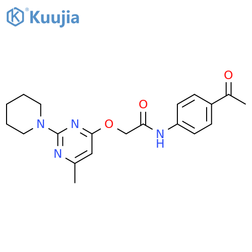 N-(4-acetylphenyl)-2-{[6-methyl-2-(piperidin-1-yl)pyrimidin-4-yl]oxy}acetamide structure