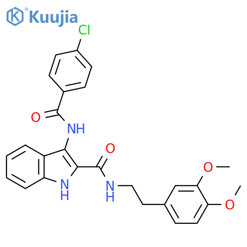 3-(4-chlorobenzamido)-N-[2-(3,4-dimethoxyphenyl)ethyl]-1H-indole-2-carboxamide structure