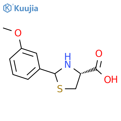 (4R)-2-(3-methoxyphenyl)-1,3-thiazolidine-4-carboxylic acid structure
