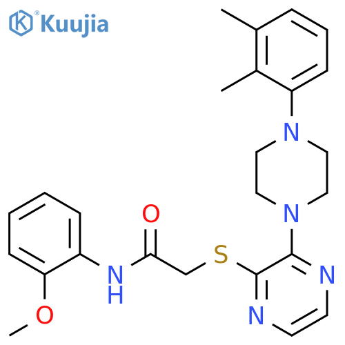 2-({3-[4-(2,3-dimethylphenyl)piperazin-1-yl]pyrazin-2-yl}sulfanyl)-N-(2-methoxyphenyl)acetamide structure