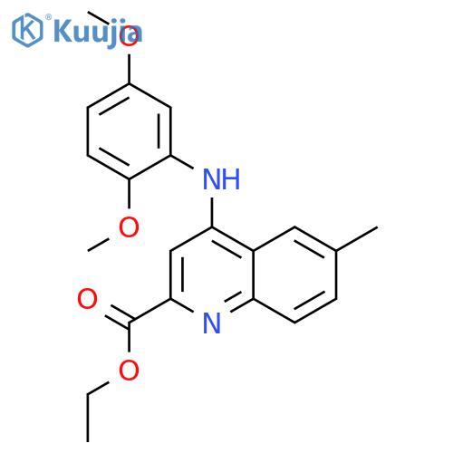 ethyl 4-[(2,5-dimethoxyphenyl)amino]-6-methylquinoline-2-carboxylate structure