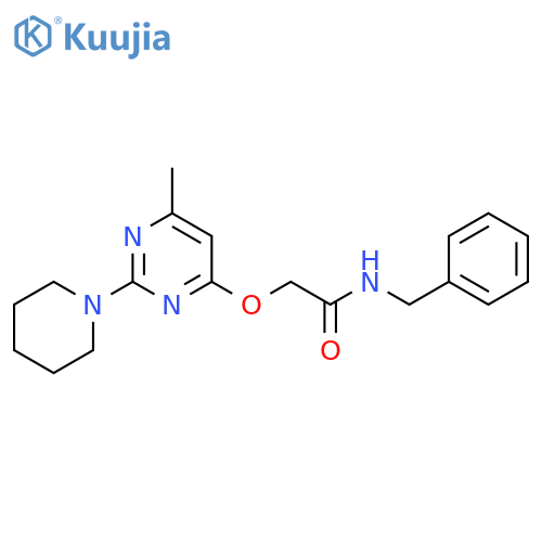 N-benzyl-2-{[6-methyl-2-(piperidin-1-yl)pyrimidin-4-yl]oxy}acetamide structure