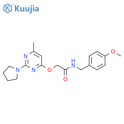 N-[(4-methoxyphenyl)methyl]-2-{[6-methyl-2-(pyrrolidin-1-yl)pyrimidin-4-yl]oxy}acetamide structure