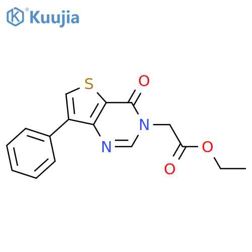 ethyl 2-{4-oxo-7-phenyl-3H,4H-thieno[3,2-d]pyrimidin-3-yl}acetate structure