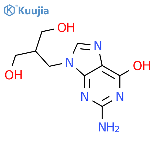 6H-Purin-6-one,2-amino-1,9-dihydro-9-[3-hydroxy-2-(hydroxymethyl)propyl]- structure