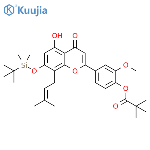 4-7-(1,1-Dimethylethyl)dimethylsilyloxy 8-(3-Methyl-2-buten-1-yl)cannflavin B structure