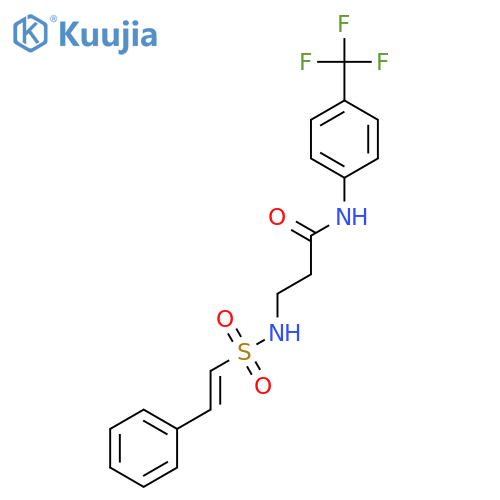 3-(2-phenylethenesulfonamido)-N-[4-(trifluoromethyl)phenyl]propanamide structure