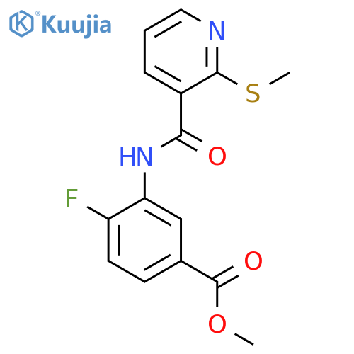 Methyl 4-fluoro-3-[2-(methylsulfanyl)pyridine-3-amido]benzoate structure