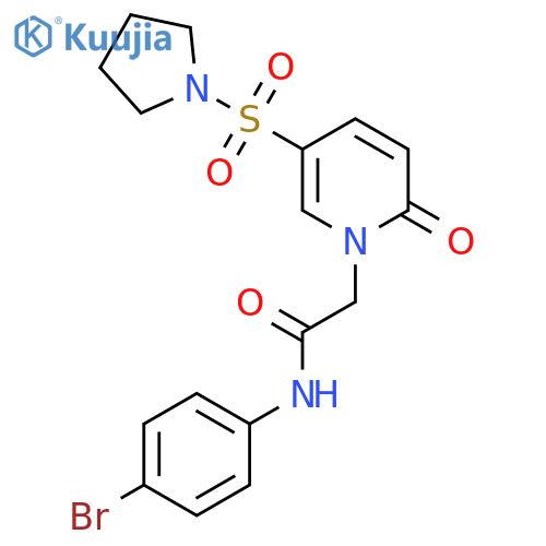 N-(4-bromophenyl)-2-[2-oxo-5-(pyrrolidine-1-sulfonyl)-1,2-dihydropyridin-1-yl]acetamide structure