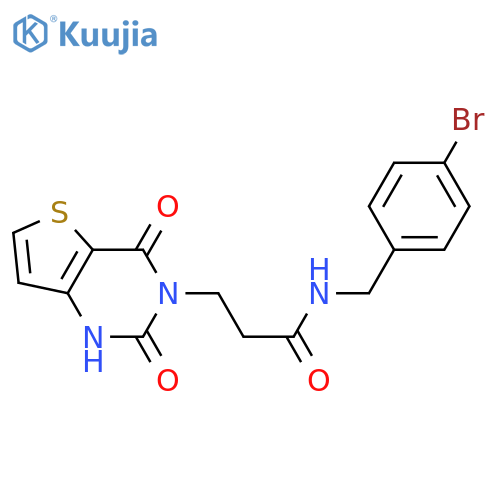 N-[(4-bromophenyl)methyl]-3-{2,4-dioxo-1H,2H,3H,4H-thieno[3,2-d]pyrimidin-3-yl}propanamide structure