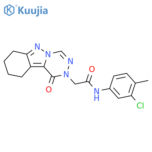 N-(3-chloro-4-methylphenyl)-2-{1-oxo-1H,2H,7H,8H,9H,10H-[1,2,4]triazino[4,5-b]indazol-2-yl}acetamide structure