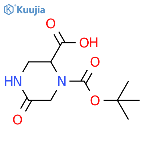 (S)-1-(Tert-Butoxycarbonyl)-5-oxopiperazine-2-carboxylic acid structure