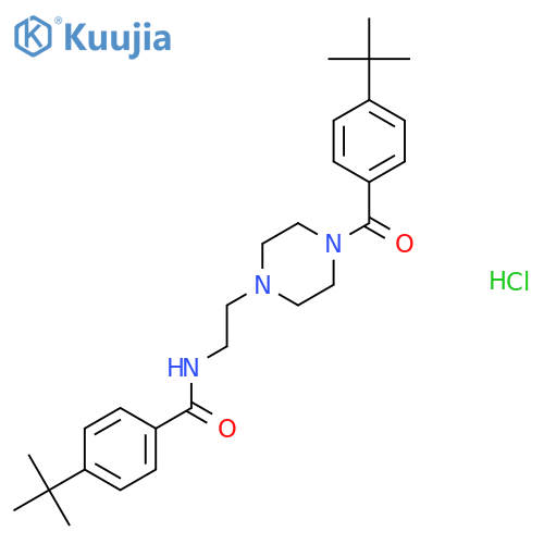 4-tert-butyl-N-{2-[4-(4-tert-butylbenzoyl)piperazin-1-yl]ethyl}benzamide hydrochloride structure