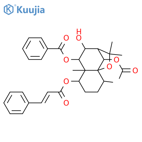 1,6,8,9-Tetrahydroxydihydro-β-agarofuran; (1α,6β,8α,9α)-form, 1-E-Cinnamoyl, 9-benzoyl, 6-Ac structure