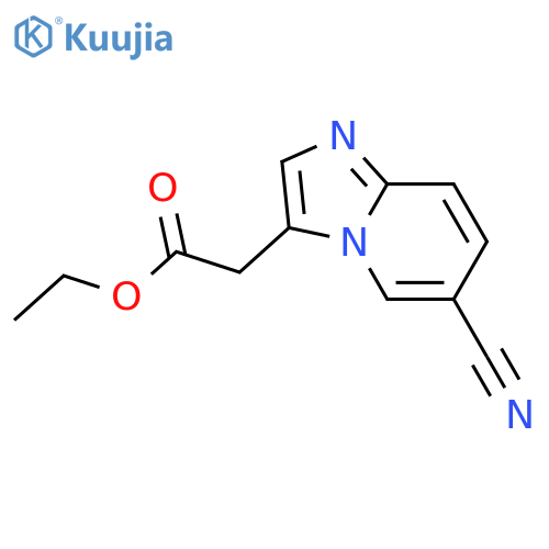 Ethyl 2-(6-cyanoimidazo[1,2-a]pyridin-3-yl)acetate structure