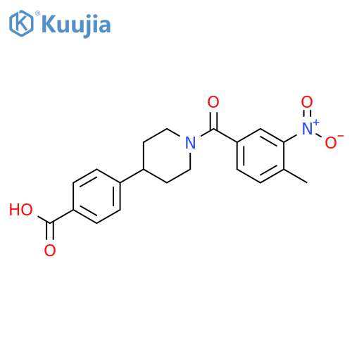4-[1-(4-methyl-3-nitro-benzoyl)-4-piperidyl]benzoic acid structure