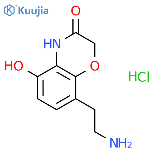 8-(2-aminoethyl)-5-hydroxy-3,4-dihydro-2H-1,4-benzoxazin-3-one hydrochloride structure