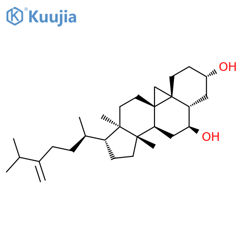 9,19-Cycloergost-24(28)-ene-3,6-diol,14-methyl-, (3b,5a,6a)- (9CI) structure