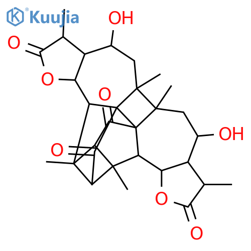 1H-14a,3,2,14-[1,2]Propanediyl[3]ylidenefuro[3''',2''':5'',6'']cyclohepta[1'',2'':3',4']cyclobut[1',2':8,8a]azuleno[4,5-b]furan-1,5,12,15-tetrone,hexadecahydro-7,10-dihydroxy-3,6,8a,8b,11,17-hexamethyl-,(3aS,3bR,6S,6aR,7S,8aS,8bS,10S,10aR,11S,13aR,14S)- (9CI) structure