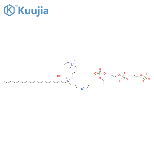 1,3-Propanediaminium, N,N-diethyl-N-(3-(ethyldimethylammonio)propyl)-N-(2-hydroxyhexadecyl)-N,N-dimethyl-, tris(ethyl sulfate) (salt) structure