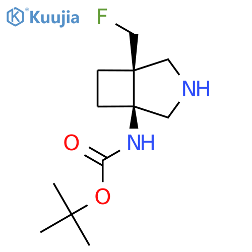 tert-butyl N-[(1S,5S)-5-(fluoromethyl)-3-azabicyclo[3.2.0]heptan-1-yl]carbamate structure