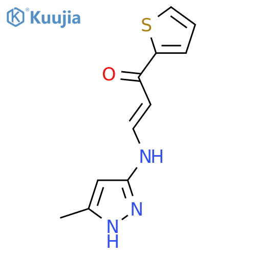 (E)-3-[(3-methyl-1H-pyrazol-5-yl)amino]-1-(2-thienyl)-2-propen-1-one structure