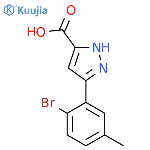5-(2-bromo-5-methylphenyl)-1H-pyrazole-3-carboxylic acid structure