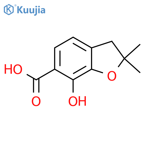 7-hydroxy-2,2-dimethyl-2,3-dihydro-1-benzofuran-6-carboxylic acid structure