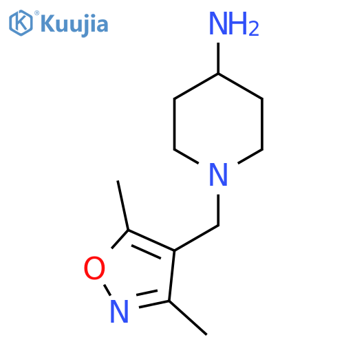 1-[(3,5-Dimethyl-1,2-oxazol-4-yl)methyl]piperidin-4-amine structure