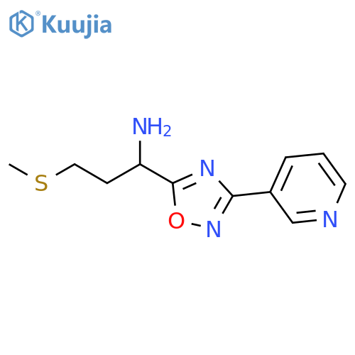 3-(methylsulfanyl)-1-[3-(pyridin-3-yl)-1,2,4-oxadiazol-5-yl]propan-1-amine structure