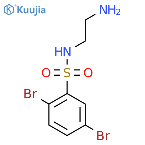 N-(2-aminoethyl)-2,5-dibromobenzene-1-sulfonamide structure
