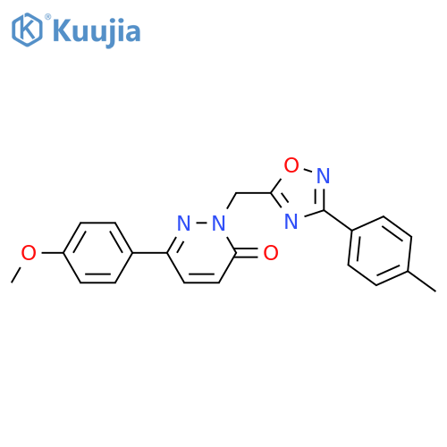 6-(4-methoxyphenyl)-2-{[3-(4-methylphenyl)-1,2,4-oxadiazol-5-yl]methyl}-2,3-dihydropyridazin-3-one structure