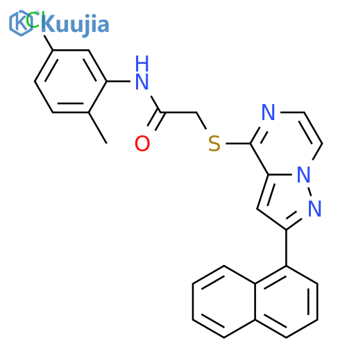 N-(5-chloro-2-methylphenyl)-2-{[2-(naphthalen-1-yl)pyrazolo[1,5-a]pyrazin-4-yl]sulfanyl}acetamide structure