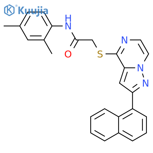 N-(2,4-dimethylphenyl)-2-{[2-(naphthalen-1-yl)pyrazolo[1,5-a]pyrazin-4-yl]sulfanyl}acetamide structure