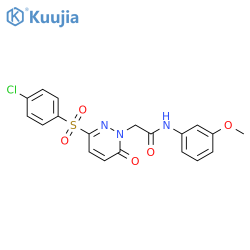 2-[3-(4-chlorobenzenesulfonyl)-6-oxo-1,6-dihydropyridazin-1-yl]-N-(3-methoxyphenyl)acetamide structure