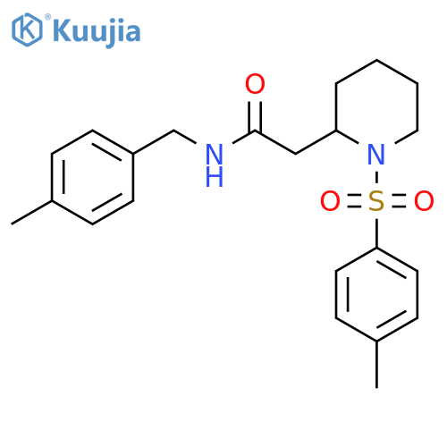 2-[1-(4-methylbenzenesulfonyl)piperidin-2-yl]-N-[(4-methylphenyl)methyl]acetamide structure