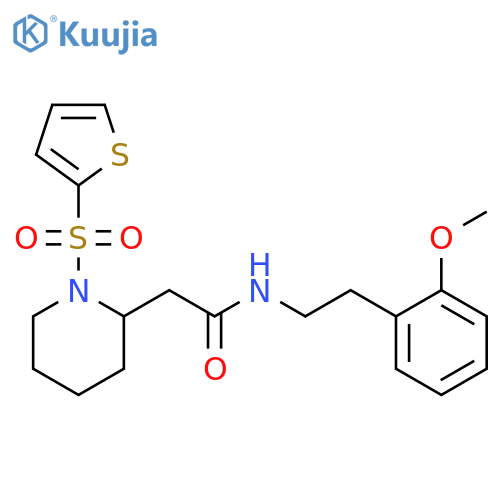 N-[2-(2-methoxyphenyl)ethyl]-2-[1-(thiophene-2-sulfonyl)piperidin-2-yl]acetamide structure