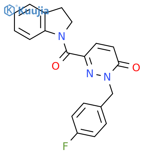 6-(2,3-dihydro-1H-indole-1-carbonyl)-2-[(4-fluorophenyl)methyl]-2,3-dihydropyridazin-3-one structure